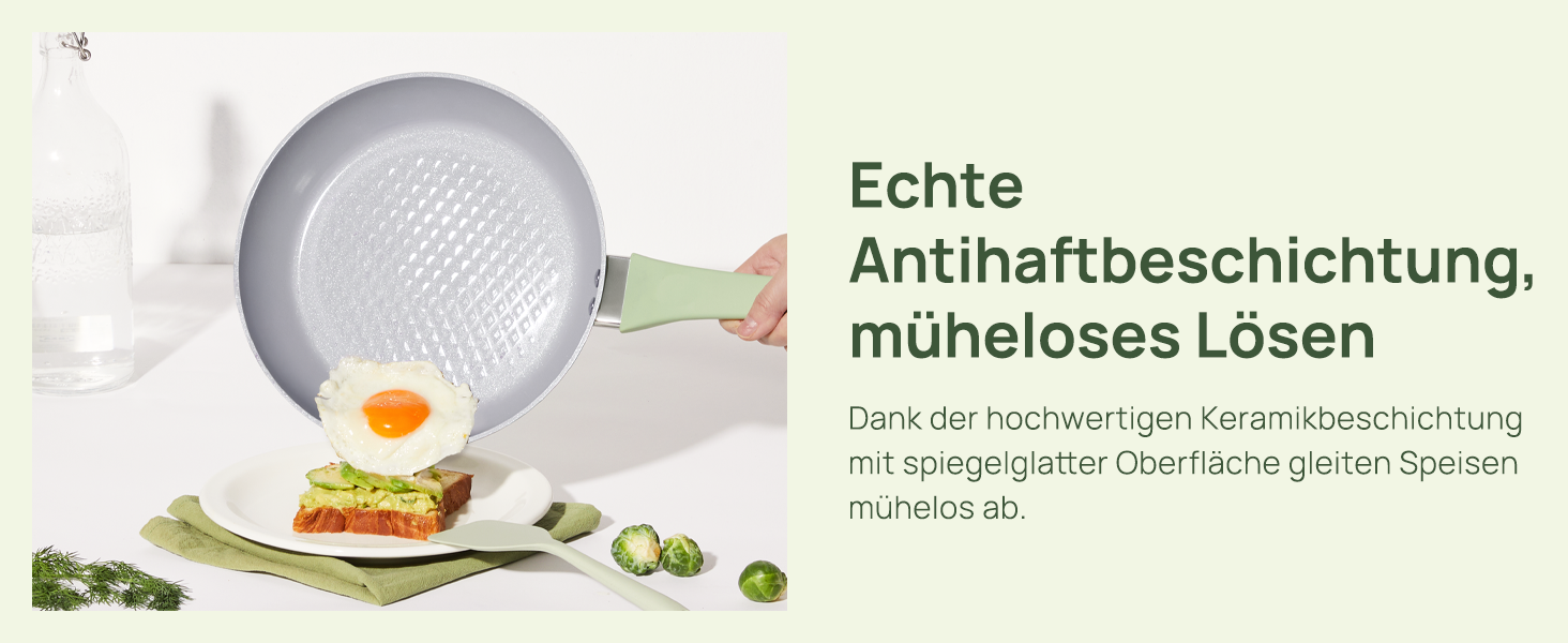 Сковорідка KOKHUB антипригарна керамічна 28 см з кришкою, без PFAS, PTFE, PFOA, індукційна, для посудомийної машини