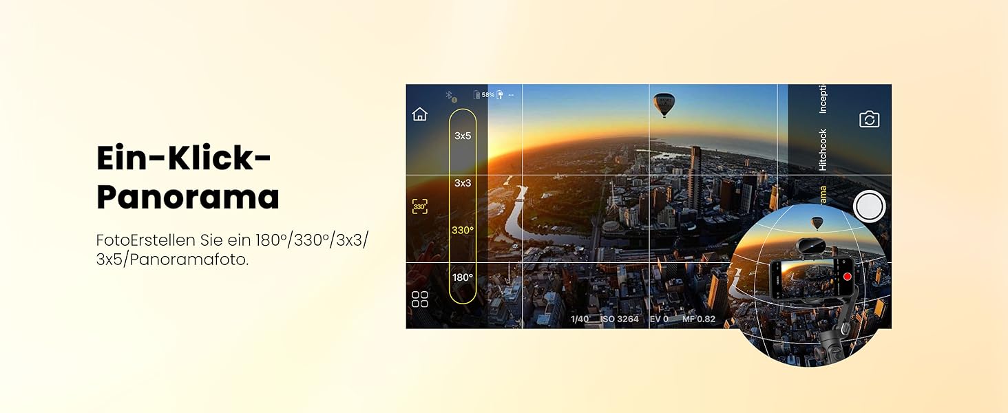 Стабілізатор для смартфона AOCHUAN 3-осьовий, складний, з фокусним колом, для iPhone та Android, Smart XE AI - для TikTok, YouTube, Vlog