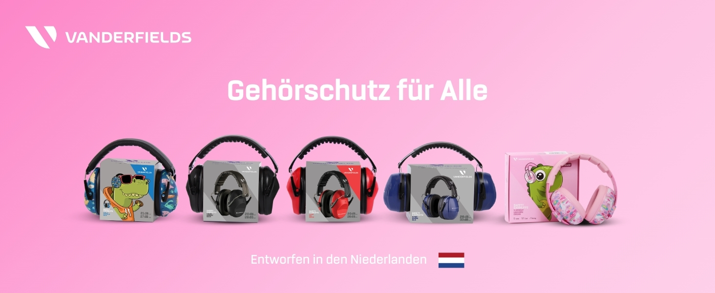 Навушники захисні Vanderfields Premium для дітей 3-12 років - рожевий, шумопоглинання 33.2 dB