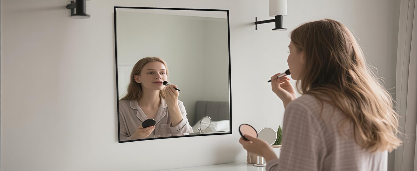 LED дзеркало для ванної кімнати 45x65 см з підсвічуванням, IP54, 6500K, прямокутне, енергозберігаюче, біле