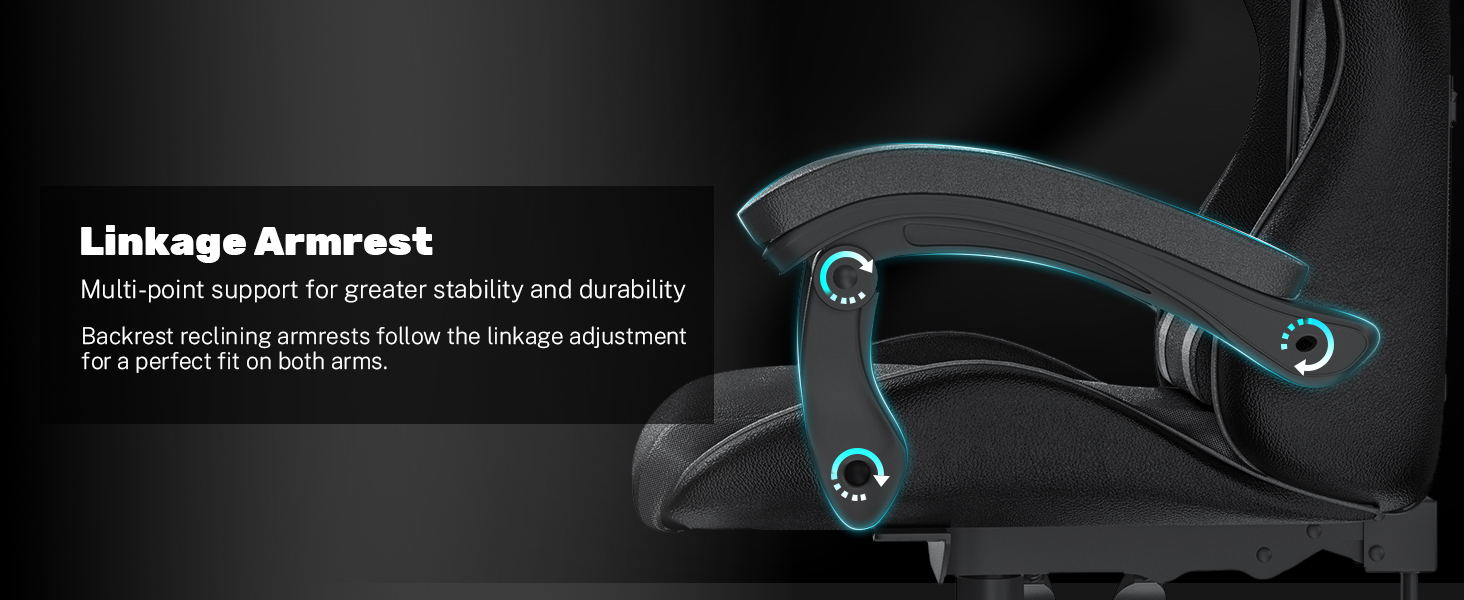 Геймерське крісло Bigzzia Ergonomiczne: з подушкою для попереку та підголовником, регульована висота, чорне, для підлітків та дорослих