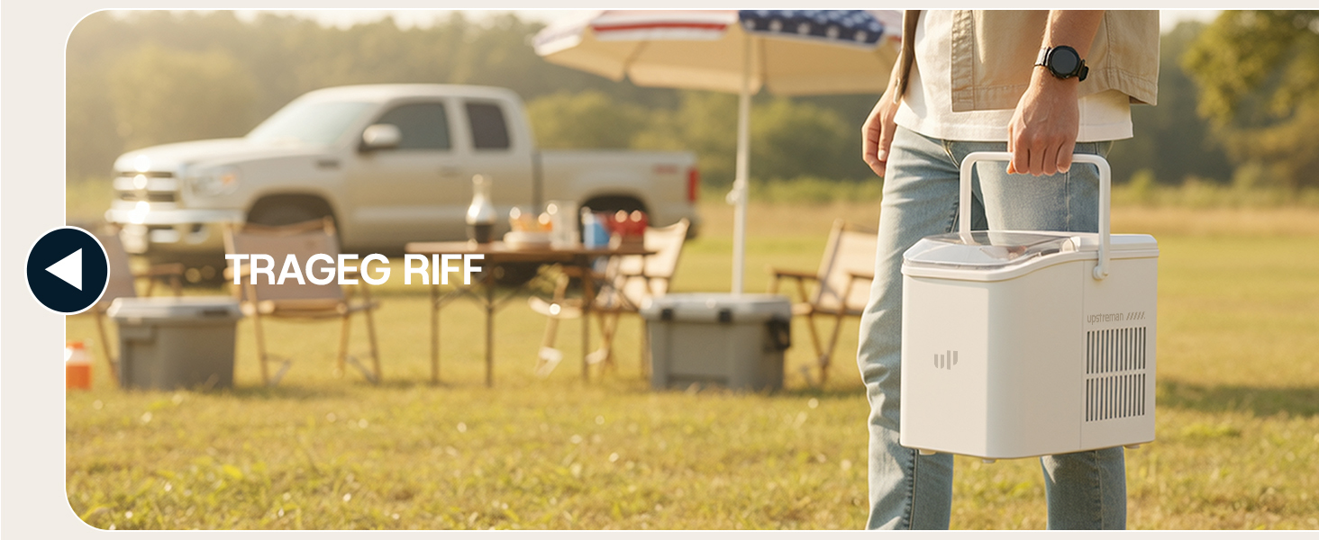 Машина для приготування льоду Upstreman BI12, біла: швидке охолодження, автоматичне очищення, для дому, офісу