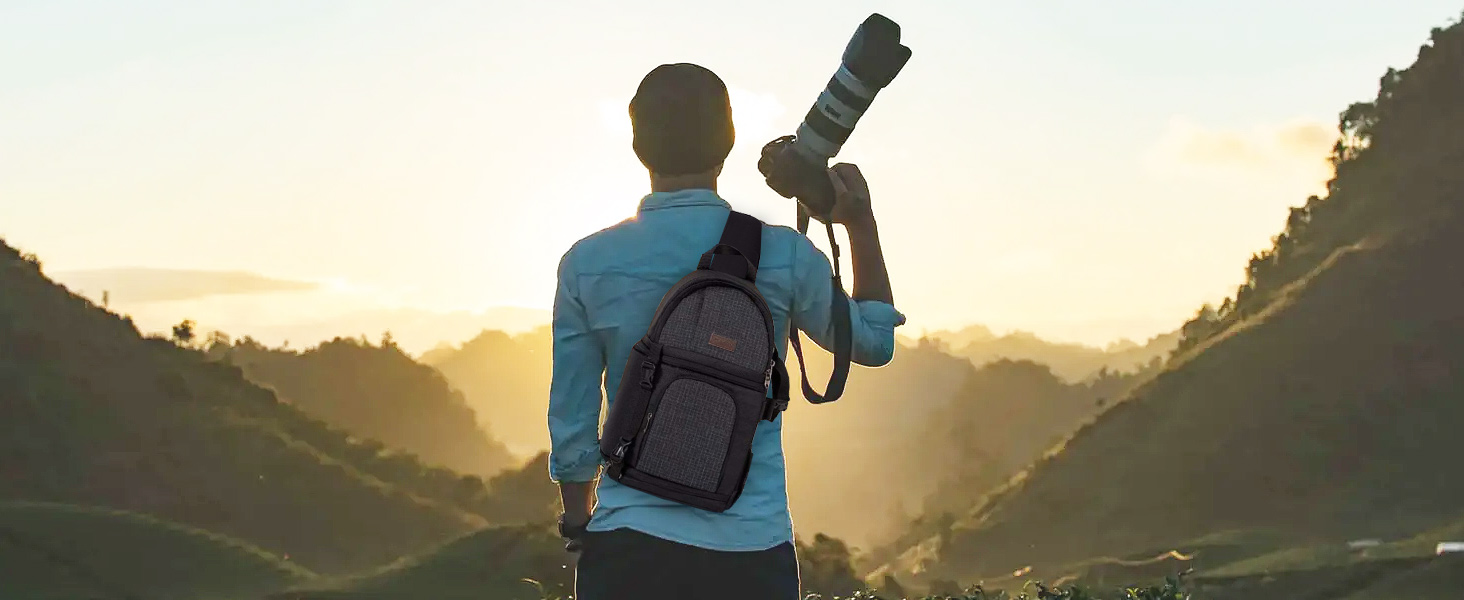 MOSISO Сумка на плічо для камери, фотосумка для DSLR/SLR/беззеркальних камер з тримачем для штатива, знімними вставками, сумісна з Canon/Nikon/Sony/Fuji, чорна