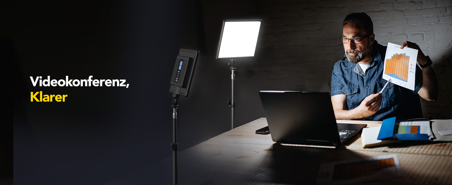 LED відеолампа RALENO з 192 LED, 2 шт. з штативом 180 см, зарядним акумулятором 8000mAh, регулюванням яскравості 0-100%, CRI95 для YouTube, TikTok, фото- та відеозйомки