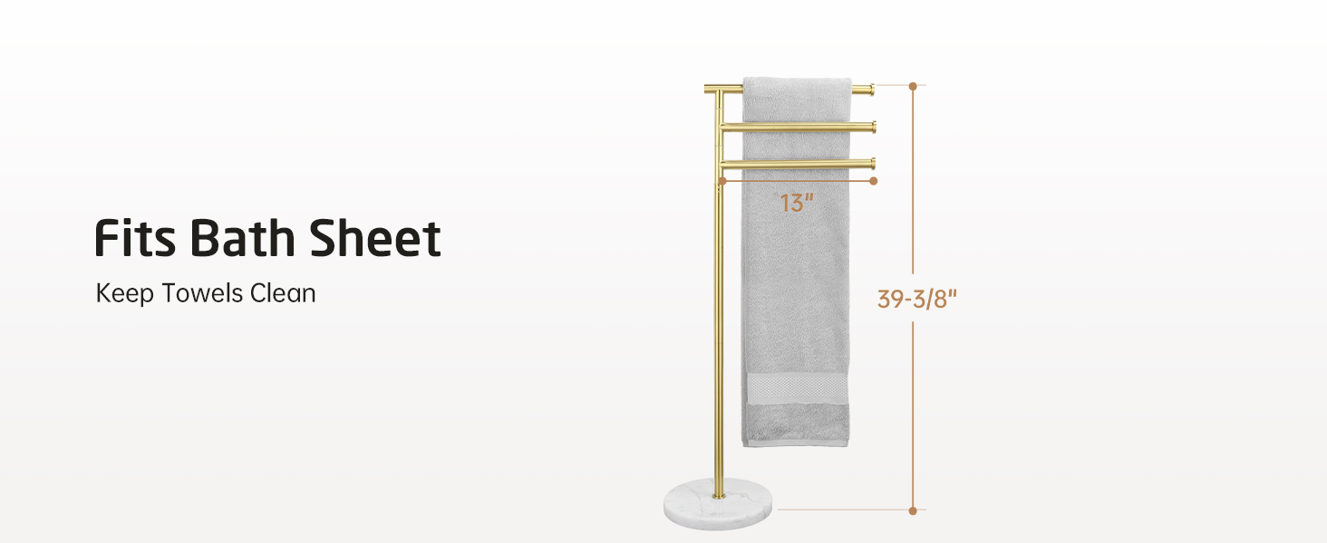 Підставка для рушників KES Gold, настільна, з нержавіючої сталі 18/8, з мамарморовою основою, 3-х ярусна, BTH219-BZ