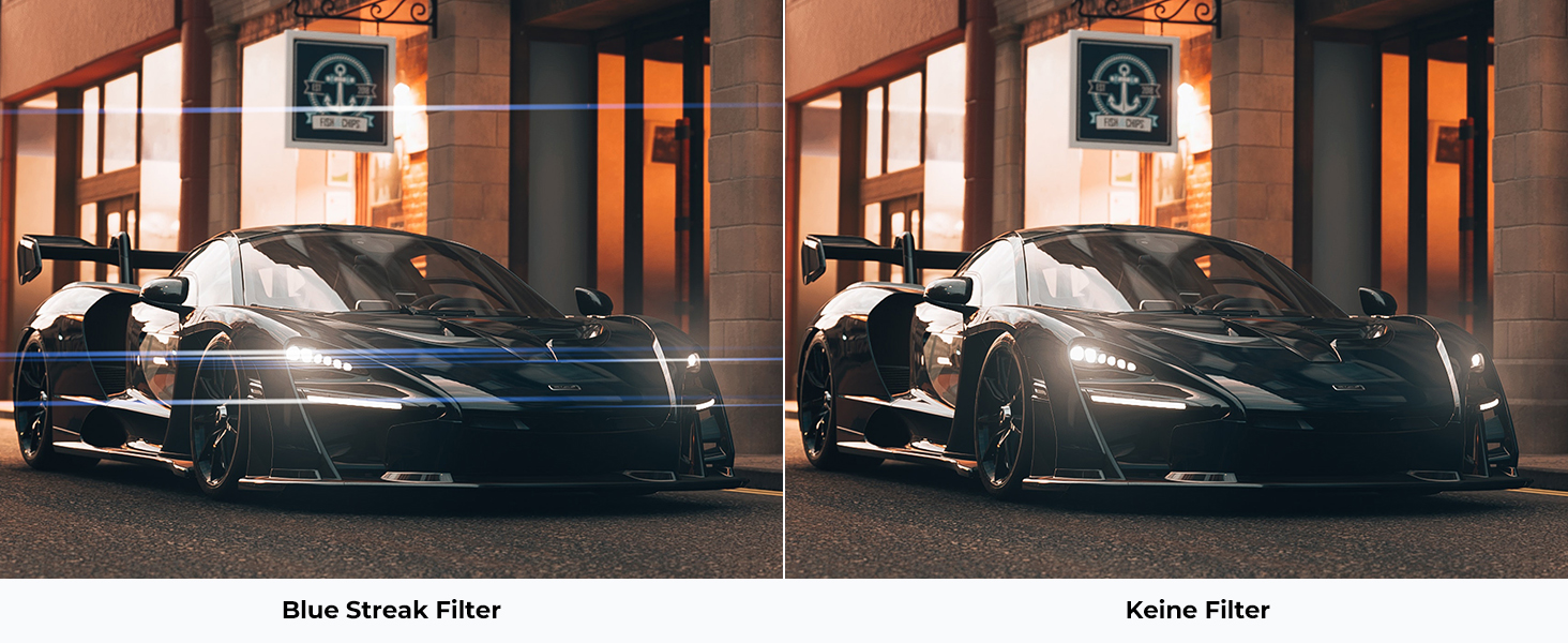 Фільтр K&F CONCEPT Blue Streak Anamorpher 82mm: Ефект синіх смуг, Nano-Xcel