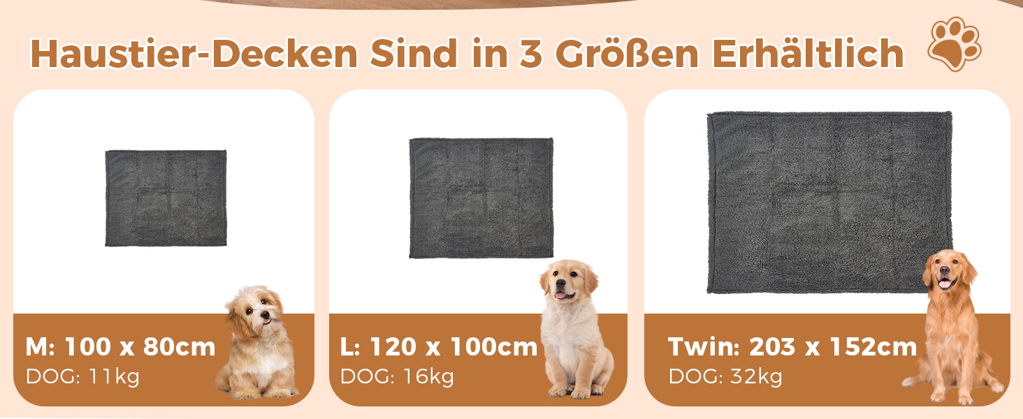 Водонепроникний коврик для собак, миючий, 120 x 100 см, двосторонній, для собак та котів середніх та великих порід, захист дивану та ліжка, м'який Sherpa Fleece та фланель, сірий L (120 x 100 см)
