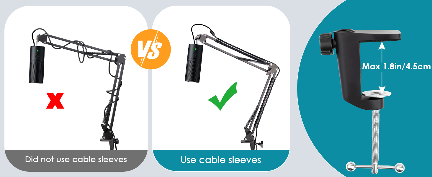 Тримач для мікрофона YOUSHARES Seiren V2 X: сумісний з Seiren Mini, V3 Mini/Chroma, Razer Seiren V2 X/Pro, Seiren X. Тримач з кабелями, стійка для стрімінгу та геймінгу