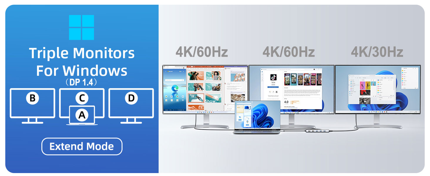 Док-станція USB-C 13-в-1 для ноутбуків: Dual Monitor, HDMI, DisplayPort, USB 3.0, Ethernet, PD 100W, SD/TF, Audio/Mic (сірий)