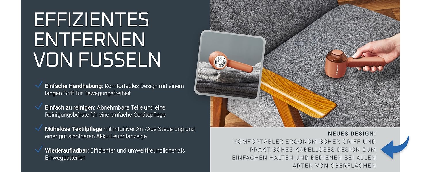 Rowenta Easy Care: Бездротовий видалення ворсу з нержавіючою сіткою, 60 хвилин роботи, теракотовий колір, JA8001E0