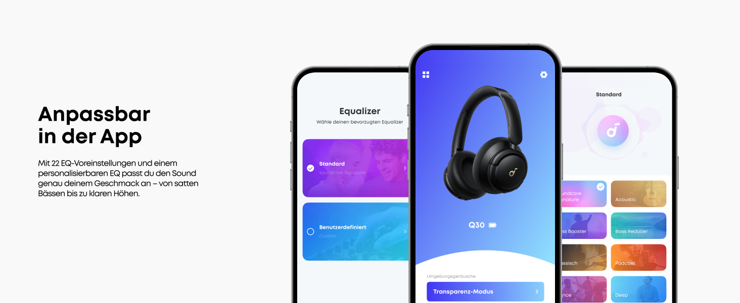 Soundcore Q30 навушники Bluetooth з активним шумозаглушенням, Hi-Res звук, 40 годин роботи, чорний