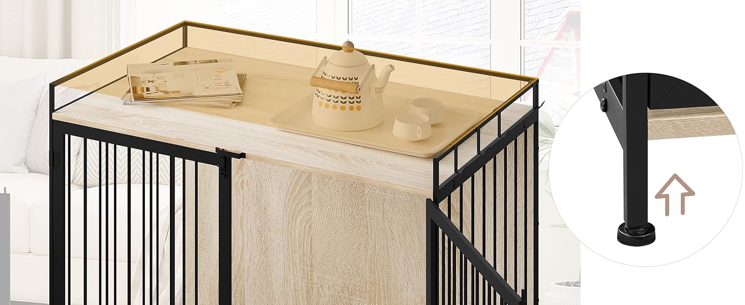 Клітка для собак EUGAD з дерева, переносна будовушка для дому, XXL, для малих/середніх собак, 104x92x60 см, міцна