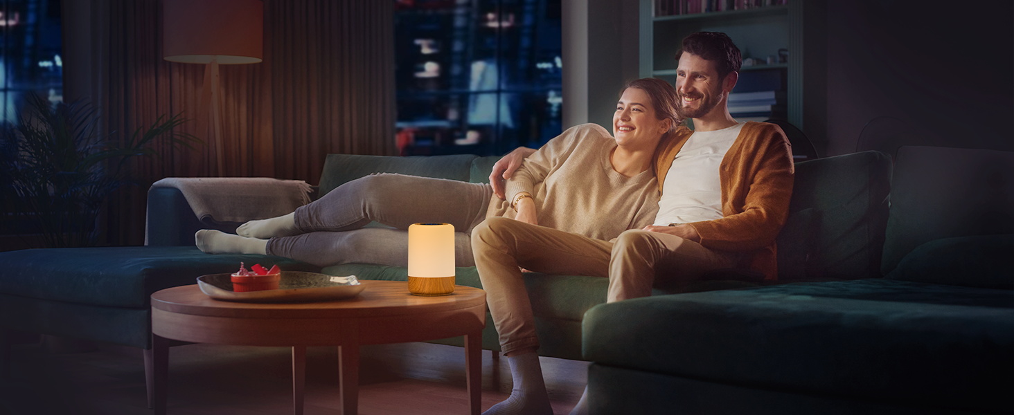 LED-лампа на тумбочку з сенсорним керуванням, диммуванням, живленням від акумулятора, 8 кольорів та 3 режими, з таймером для спальні/вітальні, колір: світло-коричневий