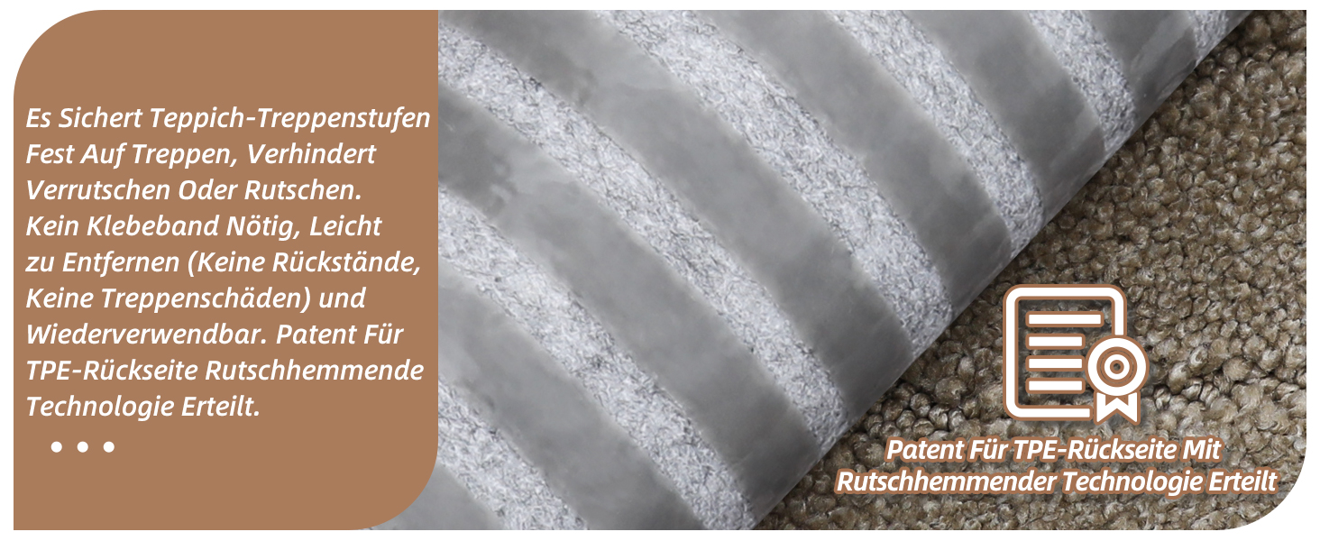 Килимки на сходи BEQHAUSE, 4 шт, 22x70 см, бежеві, антиковзкі, для дітей та літніх людей, машинне прання, TPE основа