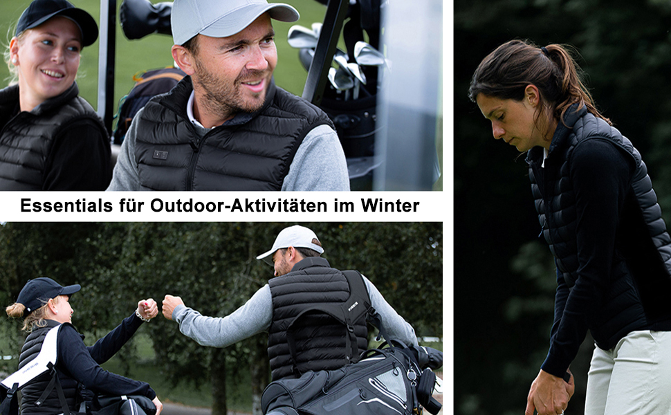 Loowoko Обогреваемая жилетка для женщин с Powerbank 10000mAh, Легкая термо-жилетка, 3 температурні режими + 4 зони обігріву, Працює від акумулятора, Можна прати, Для роботи на вулиці, Мотоцикл, Прогулянки та вигул собак