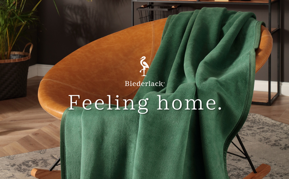 Плед Biederlack Pure Cotton, 100% бавовна, темно-зелений, 150x200 см, виготовлений у Німеччині, сертифікат OEKO-TEX, екологічний, м'який плед для дивану та спальні