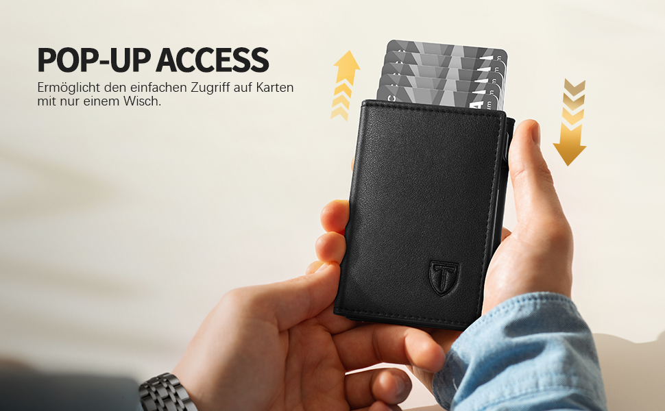 Чоловічий гаманець TENBST з RFID захистом, тонкий з відділенням для монет, на 10 карт, чорний