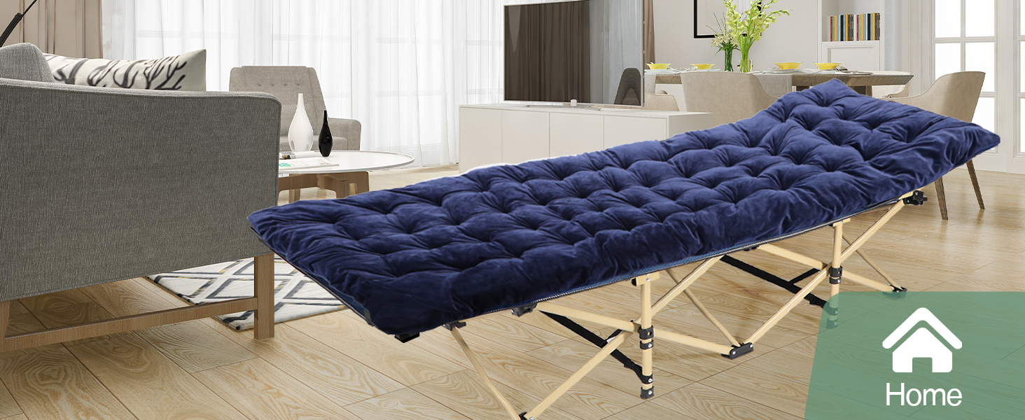 Надувне ліжко для кемпінгу Redcamp, розкладне, 190 x 71 x 38 см, XXL, з матрацом, для відпочинку на природі та вдома (синій)