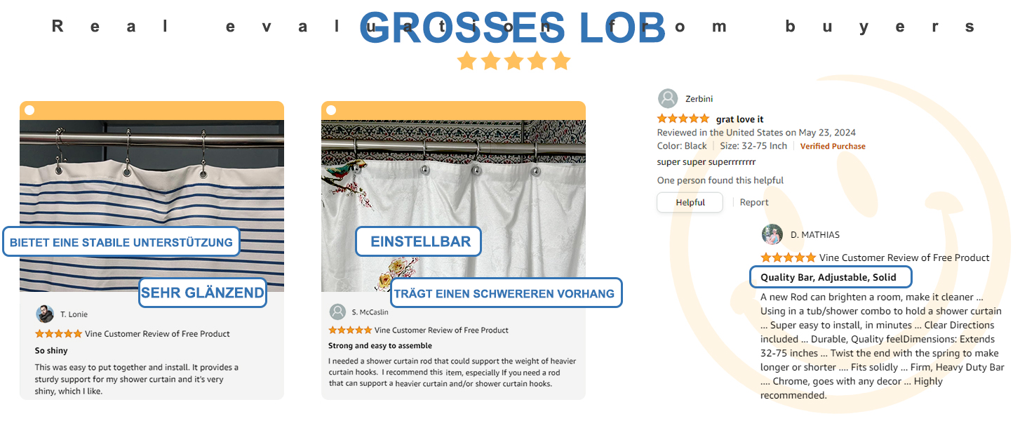 Штанга для штор без свердління, 48-119.4 см, телескопічна, кріпиться без свердління, чорна. Підходить для душу та штор. 1 шт.