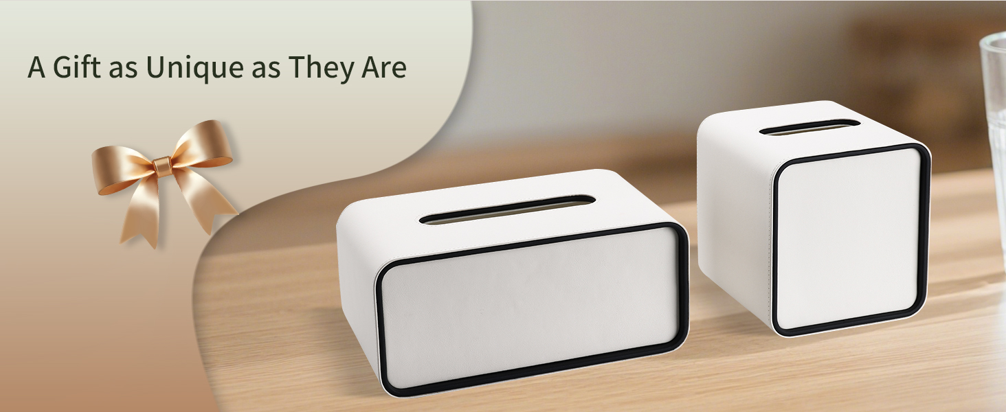 Скріпка для серветок GORESE, шкіряна, квадратна, біла (15x15x15.8 см)