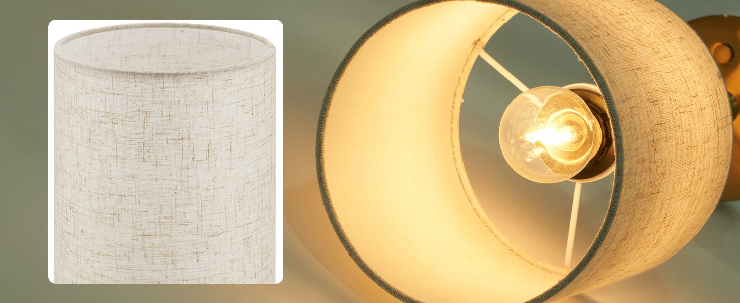 Нічна лампа OCEST на акумуляторі, сенсорне керування, регулювання яскравості, декоративне освітлення для дому, кухні, тераси, обіднього столу. Тканинний абажур кольору античне латунь, висота 41,5 см