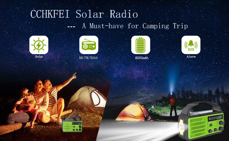 Радіо з ручним приводом Solar Kurbelradio - аварійне радіо з сонячною панеллю, ліхтарик, USB-зарядка, SOS, для кемпінгу та виживання