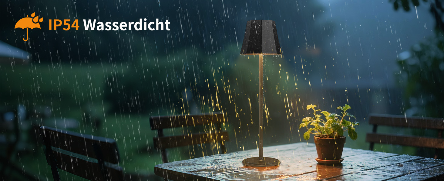 Бездротова LED-лампа Suright для столу з 3 кольоровими режимами + RGB, регульована яскравість, сенсорне управління, водонепроникність IP54, чорна