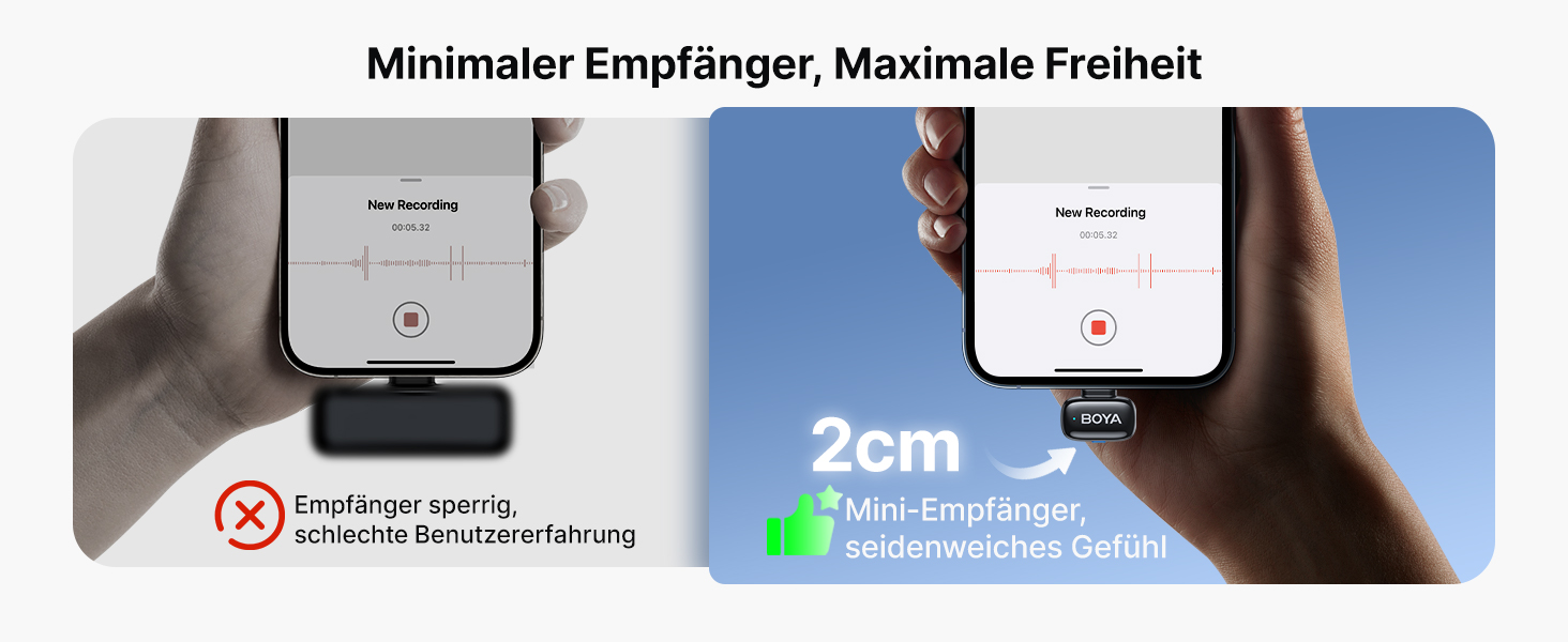 BOYA MINI 2 - Бездротовий мікрофон-лавал'єр для iPhone, Android, Vlogging, YouTube, Streaming. Чорний (2TX+1RX, Type-C)