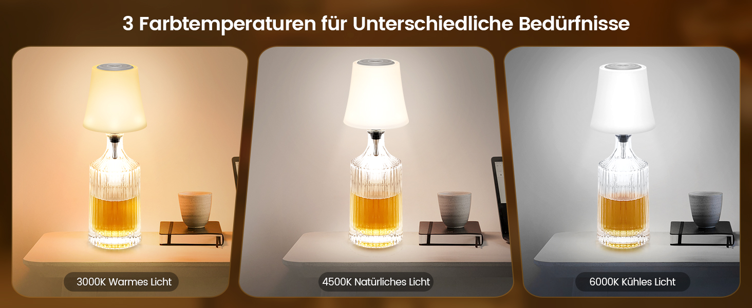 Світлодіодні настільні лампи бездротові 2 шт, IP54, акумуляторні пляшкові лампи, 7 режимів, димування, 5200mAh, сенсорне управління, для ресторанів, спальні (Білий)