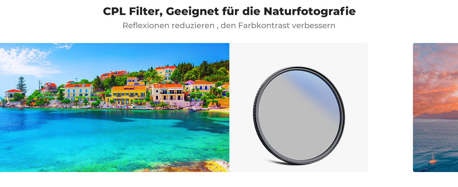 Набір фільтрів K&F Concept 58mm: UV, CPL, ND4 (Nano-Klear)