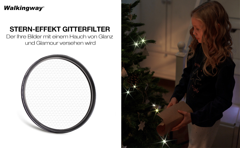 Зоряний фільтр 6-пелюстковий, 77 мм, регульований, зірка, оптичне скло, для фотографії