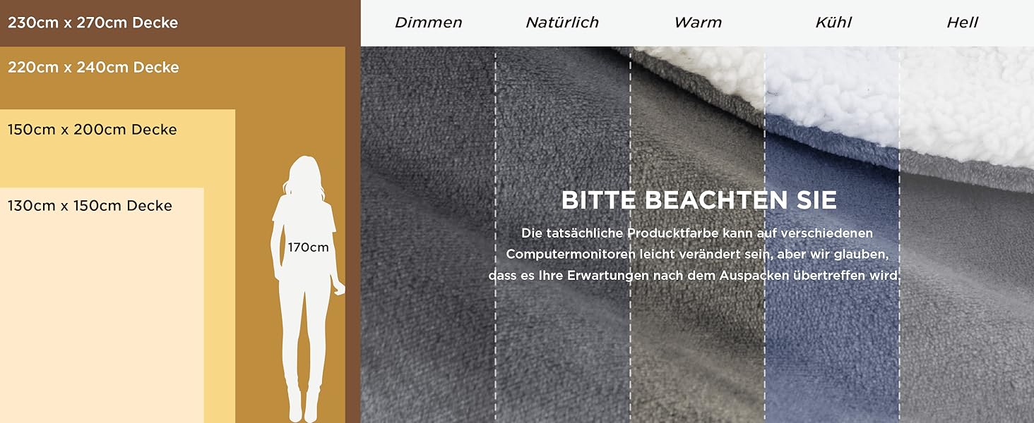 BEDSURE Плед з м'якого Sherpa, теплий вовняний плед - покривало на диван, пухнастий накид, товстий плед для дивану, подарунок для жінок, пухнастий домашній плед, сірий, 150x200 см, XL