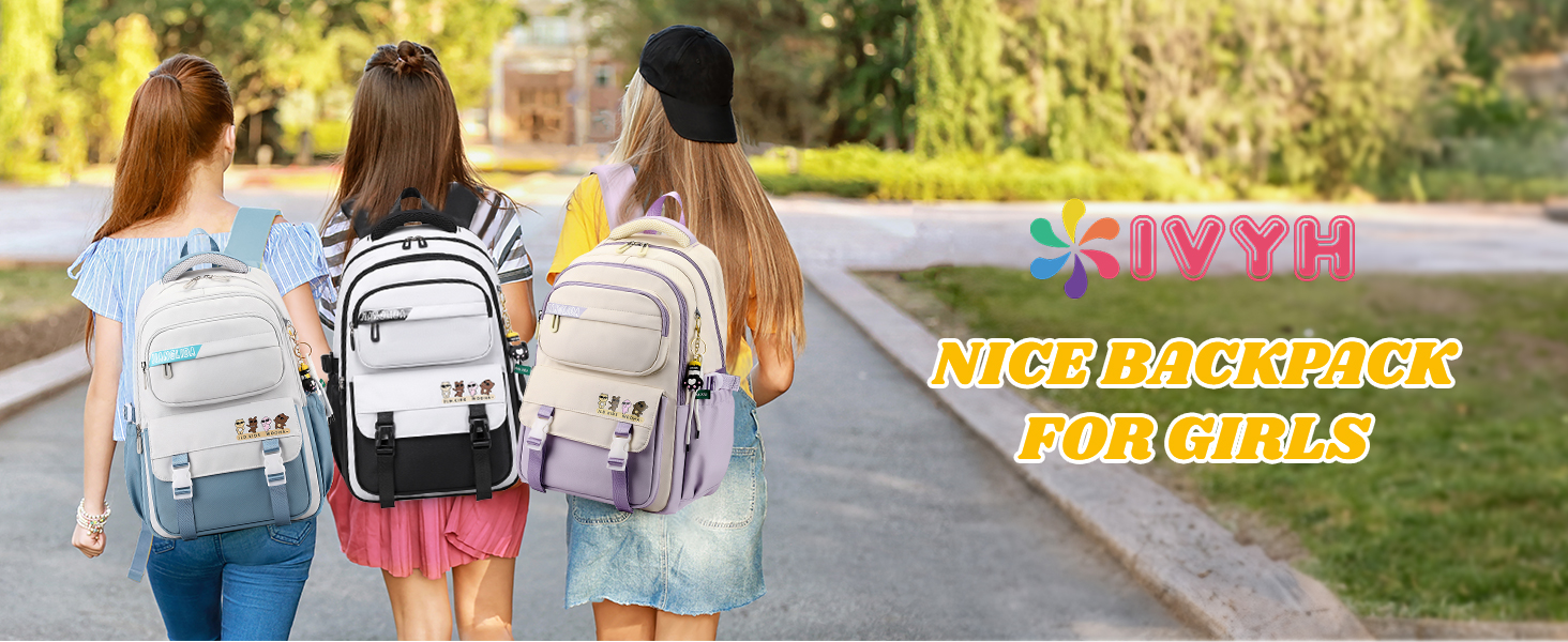Шкільний рюкзак IvyH для дівчаток та хлопчиків, 15.6