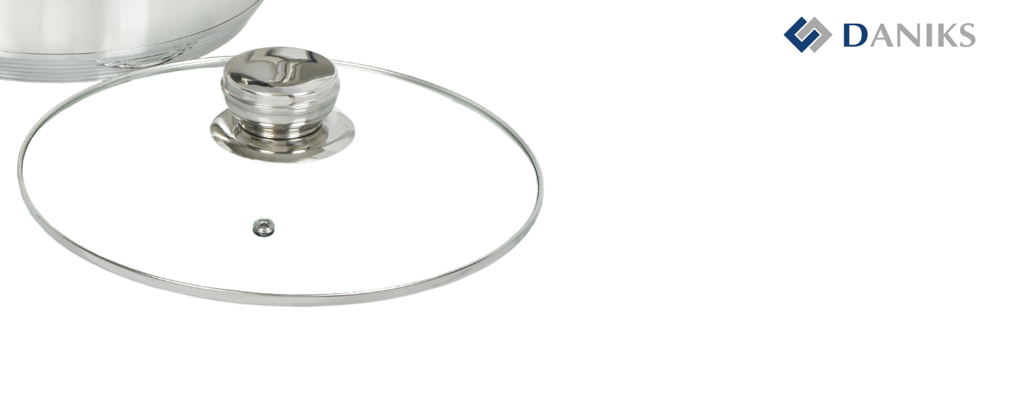 Danik Standard Stainless Steel Cooking Pot with Glass Lid, 20 cm, 4 Liters, Soup Pot/Noodle Pot/Pasta Pot, Silver