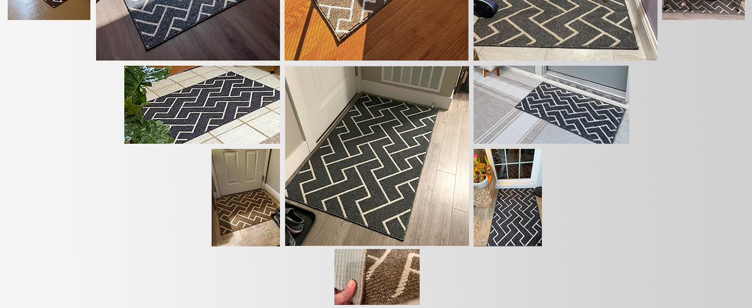 Килимок для дому Black 50 x 80 см, вологостійкий, антиковзаючий. Підходить для входу, коридору, саду, дому та тварин. Прямокутна форма, чорний колір