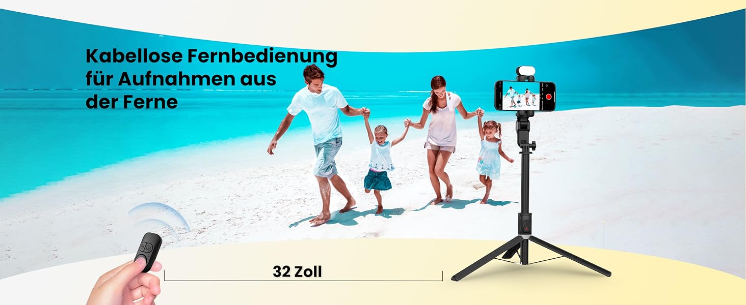 Стабілізатор для телефону AOCHUAN M2Pro Black з відстеженням обличчя, 4-в-1 RGB-підсвічування, 108 см, для iPhone та Android