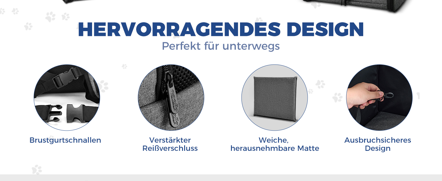 Рюкзак для собак та котів Apollo Walker - для малих тварин (2-15 кг), з підтримуючим каркасом, дихаючий, сірий - для походів, подорожей, активного відпочинку