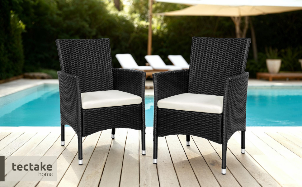 Tectake 2-Piece Poly Rattan Garden Chair Set