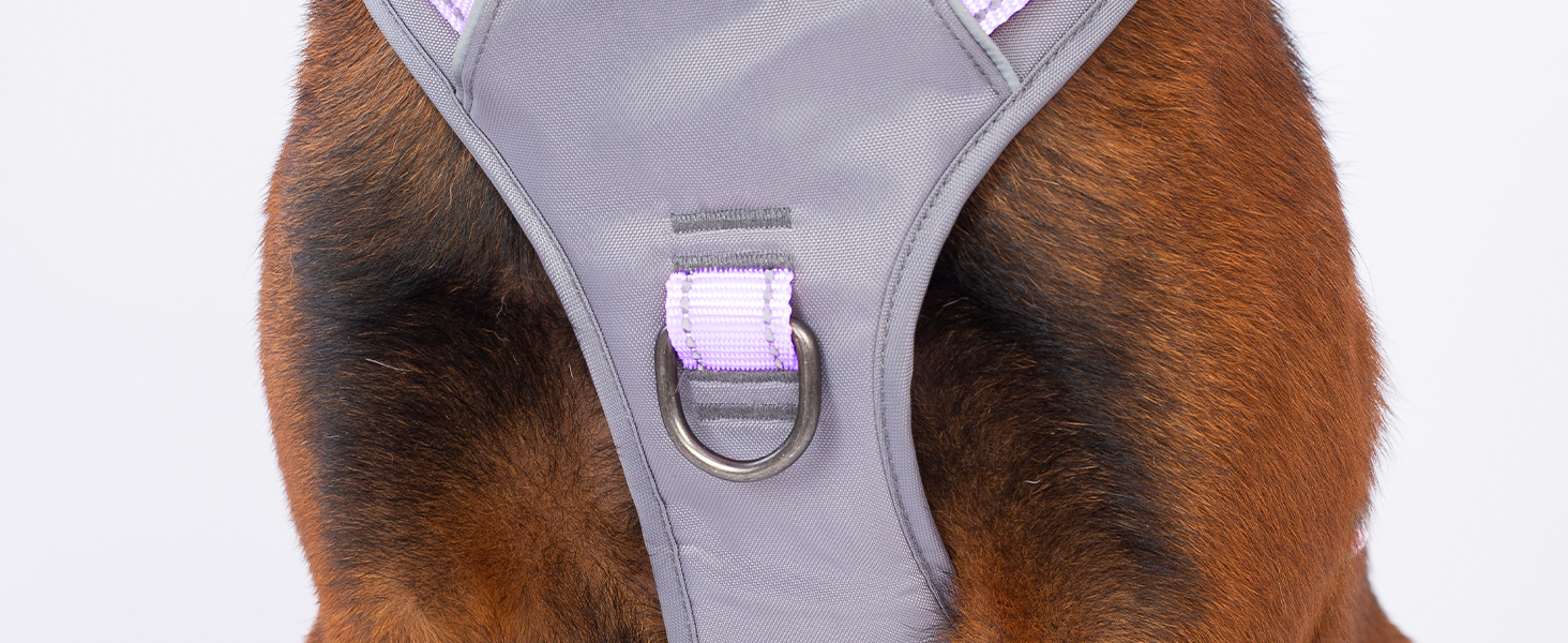 Шлейка безпеки для собак Huntboo, анти-втеча, для панічних собак, з ручкою, регульована, для маленьких, середніх та великих собак (лавандовий, M)