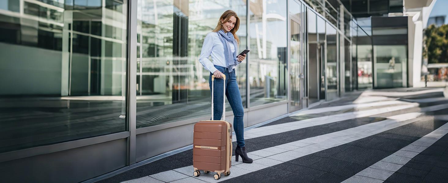 Чемодан British Traveller Mittelgroß: міцний валіза на 8 колесах з TSA-замком (66 x 43.3 x 28.5 см)