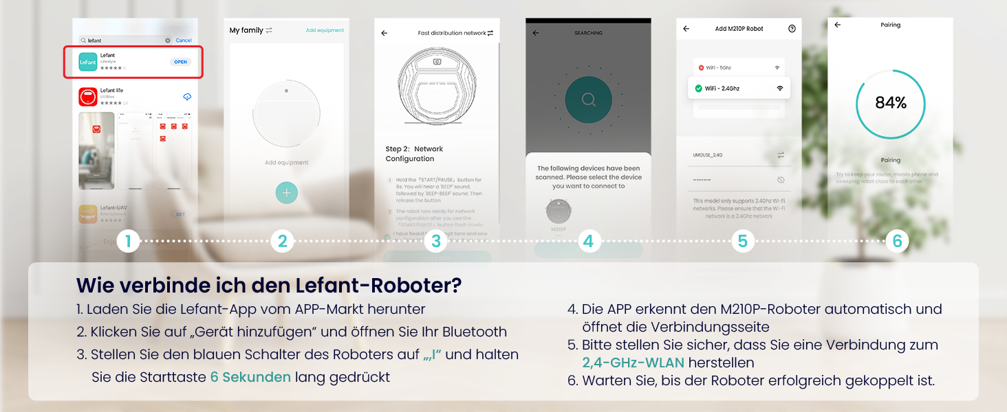 Робот-пилосос LEFANT M210PG з пультом дистанційного керування, 2200Pa, для шерсті тварин, з док-станцією, сумісний з Alexa та керуванням через APP, час роботи 120 хв