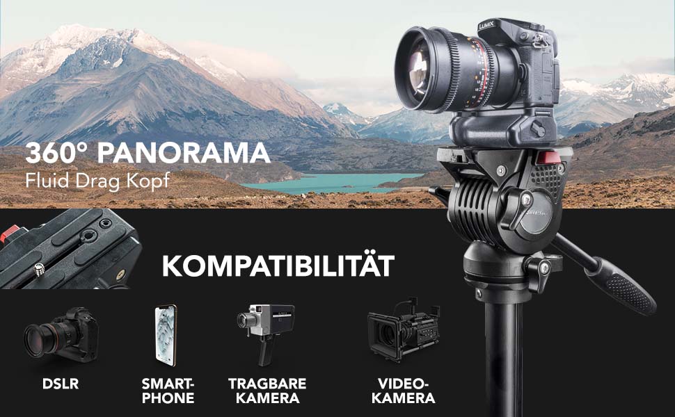 Відеоштатив Walimex pro Advanced 173 SH для DSLR камер, камкордерів та смартфонів, макс. навантаження 4 кг, з тримачем для телефону та сумкою