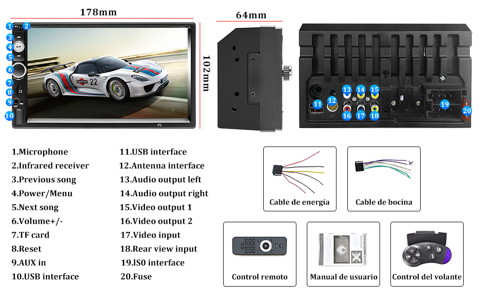 Автомагнітола CAMECHO 2 DIN 7