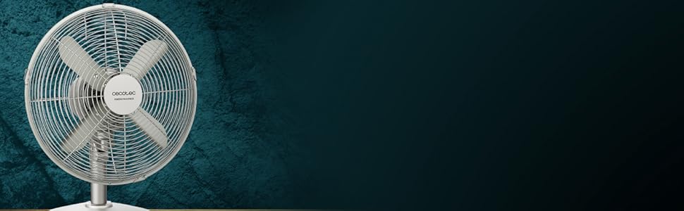 Вентилятор настільний Cecotec EnergySilence 610 SteelDesk, 40 Вт, сталевий, діаметр 30.5 см, 4 лопаті, 3 швидкості, осциляція, регулювання висоти