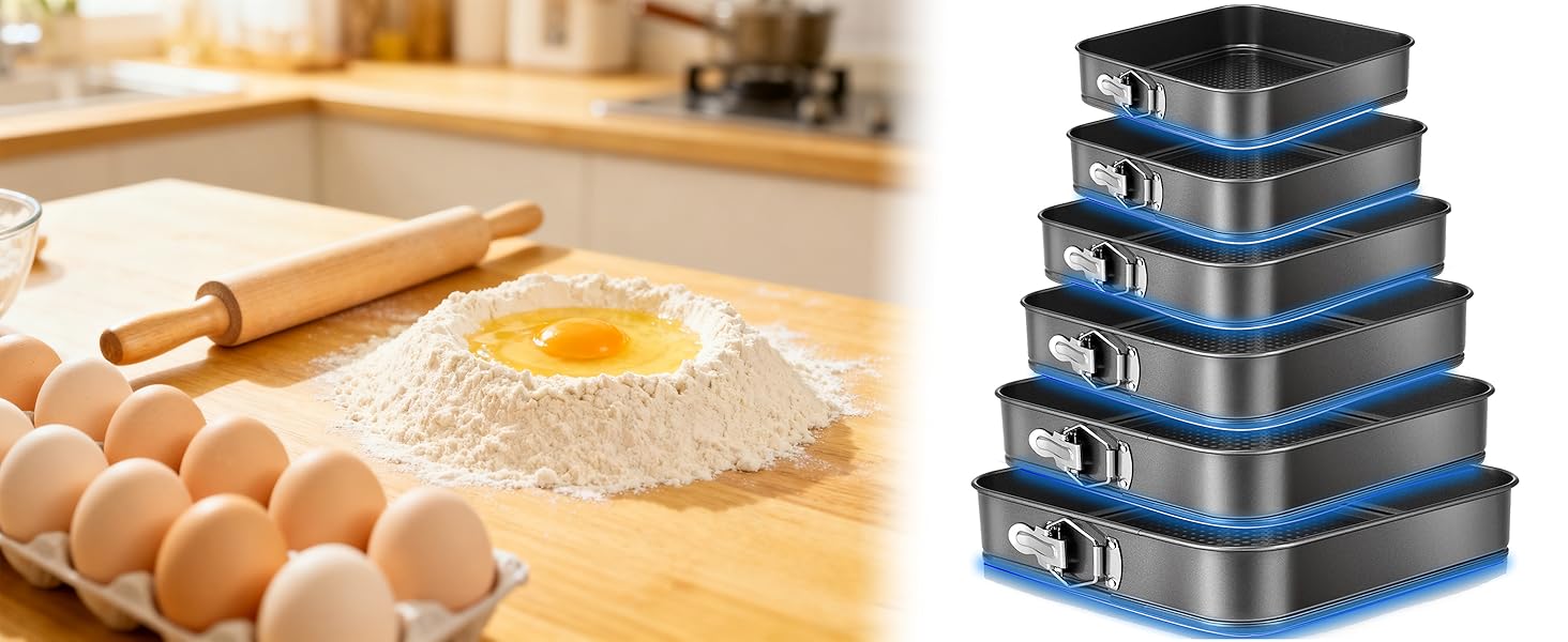 Набір для випічки Sadodo: форми для тортів та пирогів (кутові, круглі, серцеподібні), мішок кондитерський з насадками, антипригарне покриття