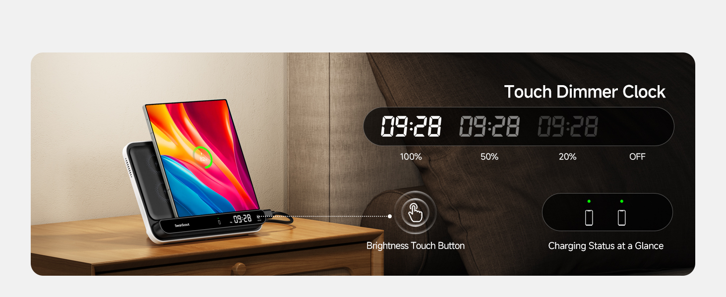 Бездротова зарядка SwanScout 504F для Samsung Galaxy Z Fold (6/5/4/3), Google Pixel 9 Pro Fold, Pixel Fold та Galaxy Buds
