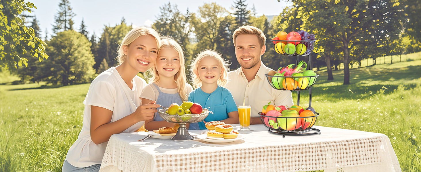 PouHenier 5-ярусная фруктова корзина для кухні, металева етажерка для фруктів та овочів, з тримачем для бананів, чорного кольору