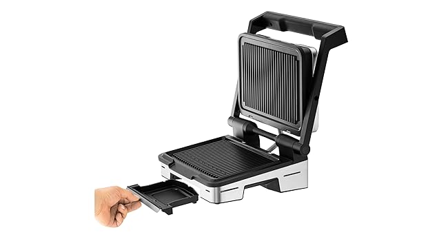 WMF Profi Plus Perfection Contact Grill - Electric Grill with 6 Programs, Sensor Technology, Non-Stick Coated Plates, Panini Grill, Matte Stainless Steel