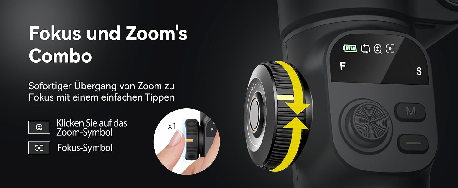 Стабілізатор Gimbal AOCHUAN для iPhone/Android з 7.8-дюймовою штангою та OLED-дисплеєм - 3-осьовий, чорний