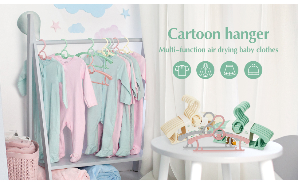 Набір дитячих вішалок для одягу 24 шт. Зростаючі вішалки для дітей з бантиками, нековзкі, для малюків та дошкільнят, кольорові